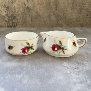 Vtg Spode Hammersley Grandmother Rose Bone China England Stackable Creamer Sugar